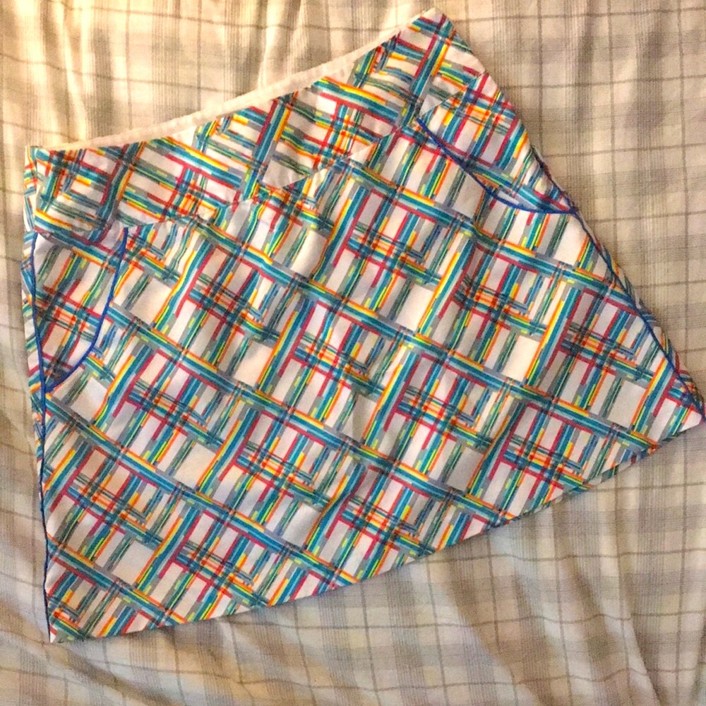 Adidas colorful plaid print skort